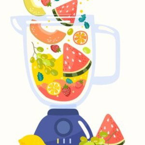 FRESH FRUIT IN THE BLENDER 🍏🍐🍇🍌🥭🍑🍒🍓