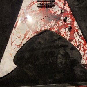blood stains the floor