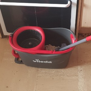 Cleaning the floor