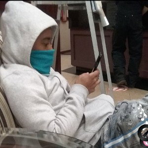 HI BABY WHY YOU GAT A MASK ON YO FACE AUNTE CHARLENE HOUSE 