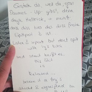last and least, denn man sah sie lesen  