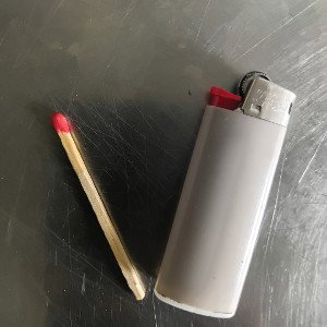 on fire