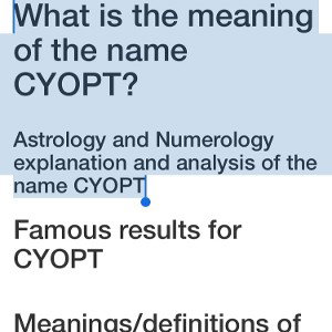 CYOPT DISCERNED 