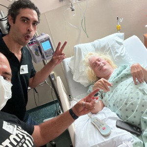 Hanging with Tim in the hospital