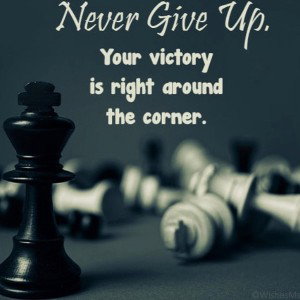never give up: 