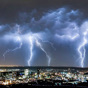 by the storm