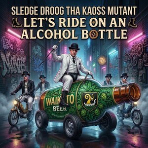 Let's Ride on an alcohol bottle 