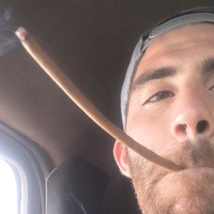 Smoking alone 
