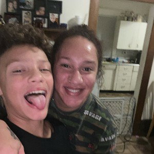 Messing around with my mom