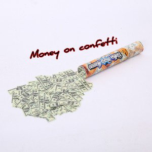Money on confetti 