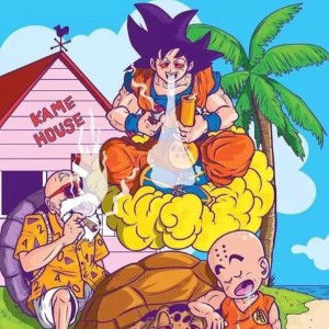 Goku with a spliff
