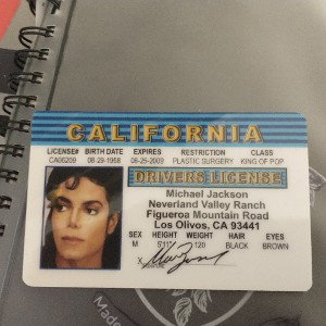 Michael Jackson driver license 