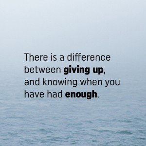 Giving up