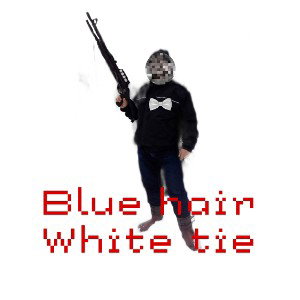 BLUE HAIR WHITE TIE