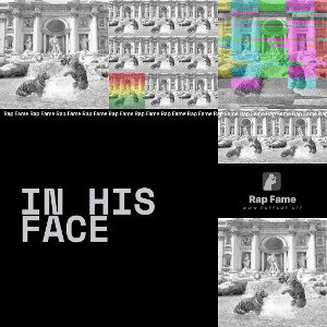 in his face 
