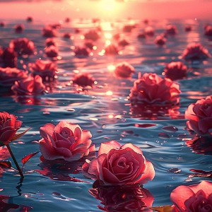 Roses on water