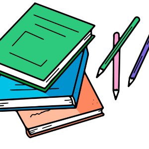 pencils and books