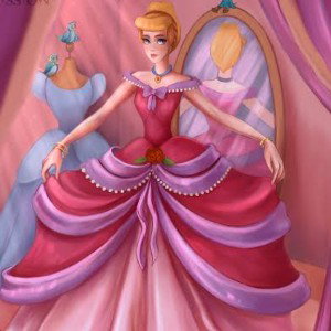 Cinderella in a pink dress 